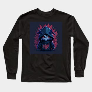 Fantasy Maltese Ninja in Action Long Sleeve T-Shirt